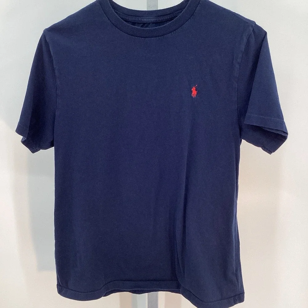 Boys Polo Ralph Lauren Short Sleeve T-shirt - Navy‎ With Red Pony